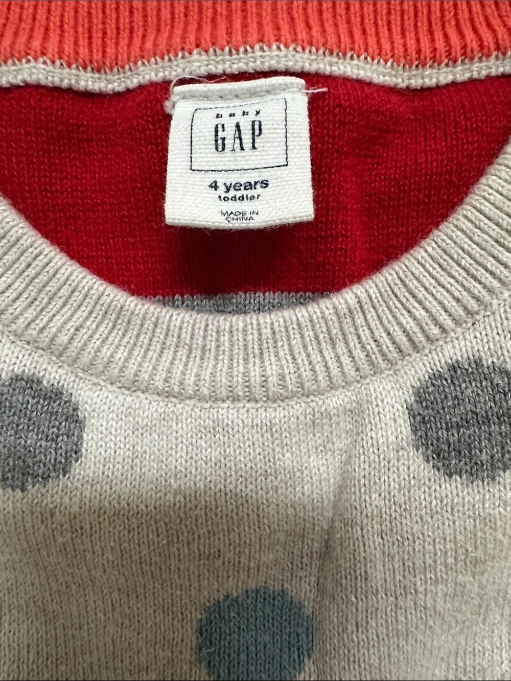 Gap Gray Polka Dot Sweater & Pink Pajama Pants Girls 4T